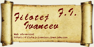 Filotej Ivančev vizit kartica